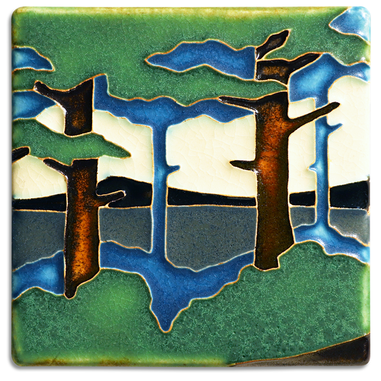 Summer Pine Landscape Valley 4x4 #4421 by Motawi.