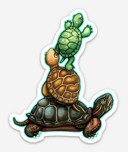 Turtle Decorative Sticker by Jessica Waterstradt, an illustration from the children's book "The Acorn and the Oak."