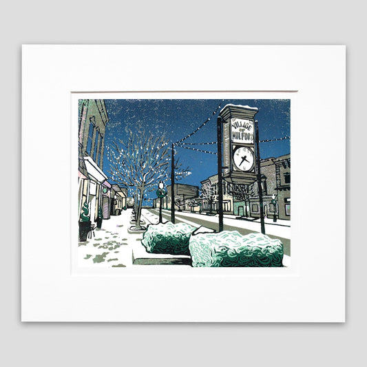 Contemporary Milford, Michigan, art by Natalia Wohletz of Peninsula Prints titled Milford Lights.