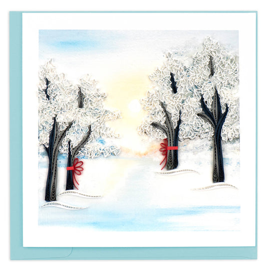 Quilled Snow Covered Trees Card