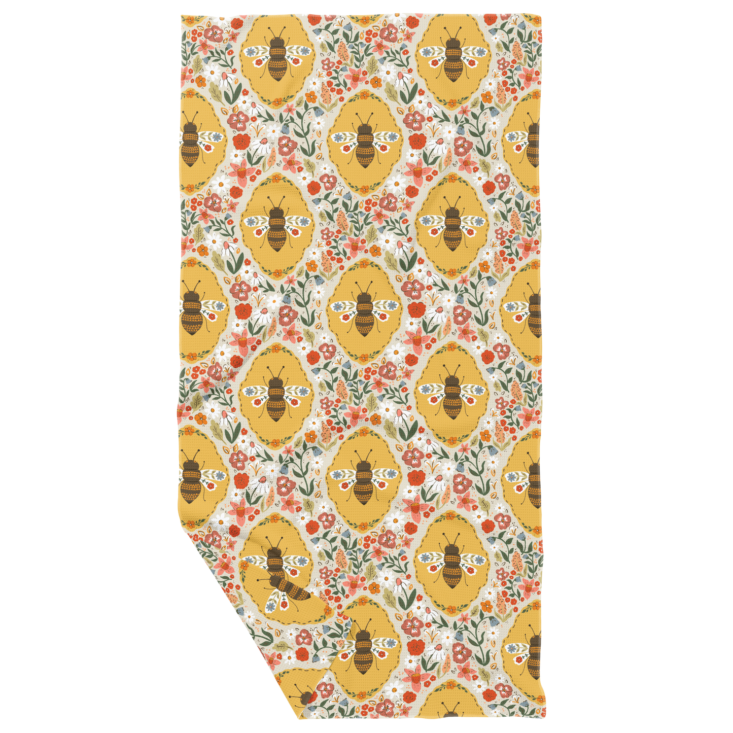 Boho Bee Double Sided Waffle Dish Towel