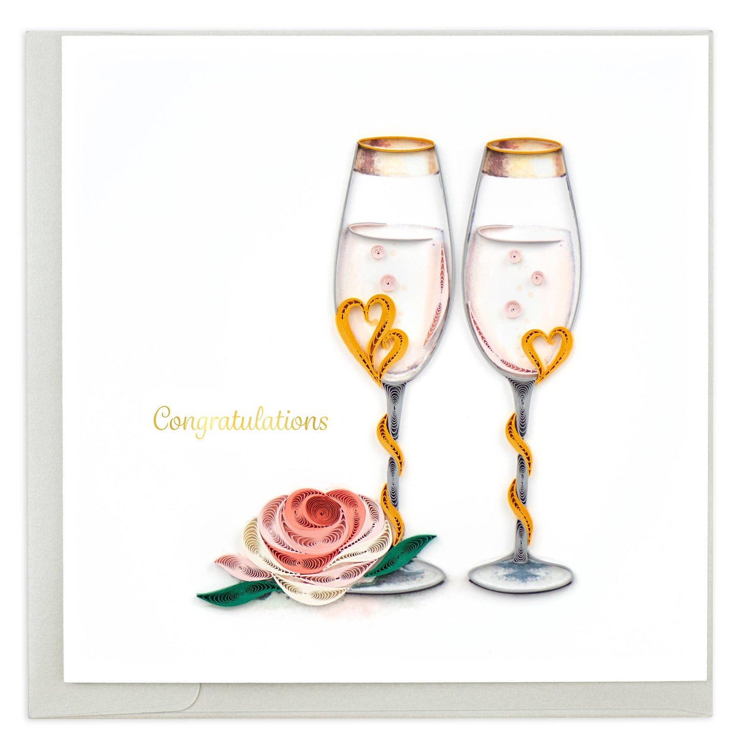 Wedding Toasting Flutes Quilled Card