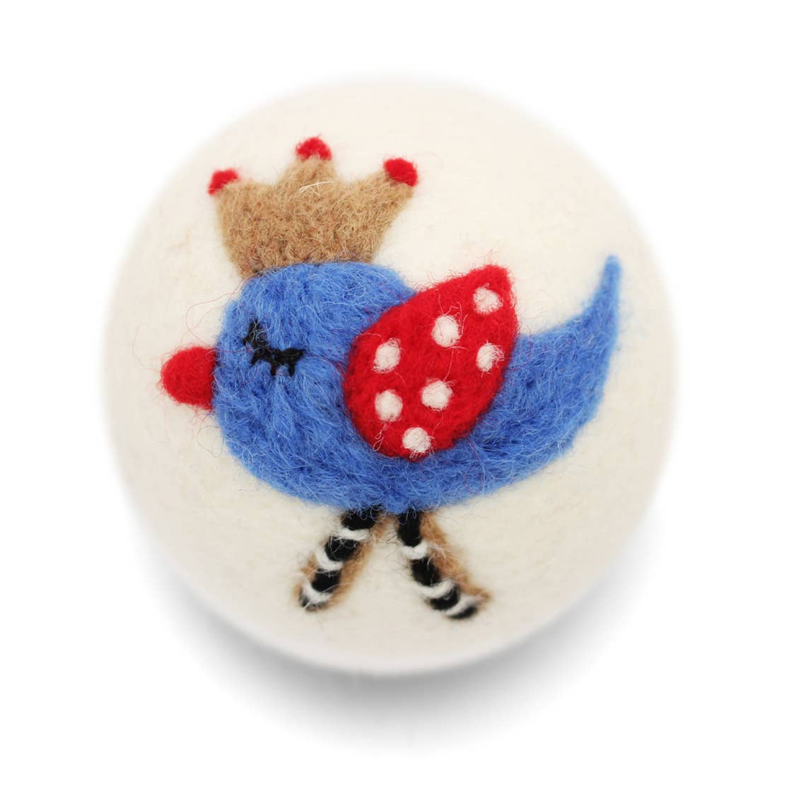 Birds: Eco Wool Dryer Balls Fair Trade: Blue Bird Queen