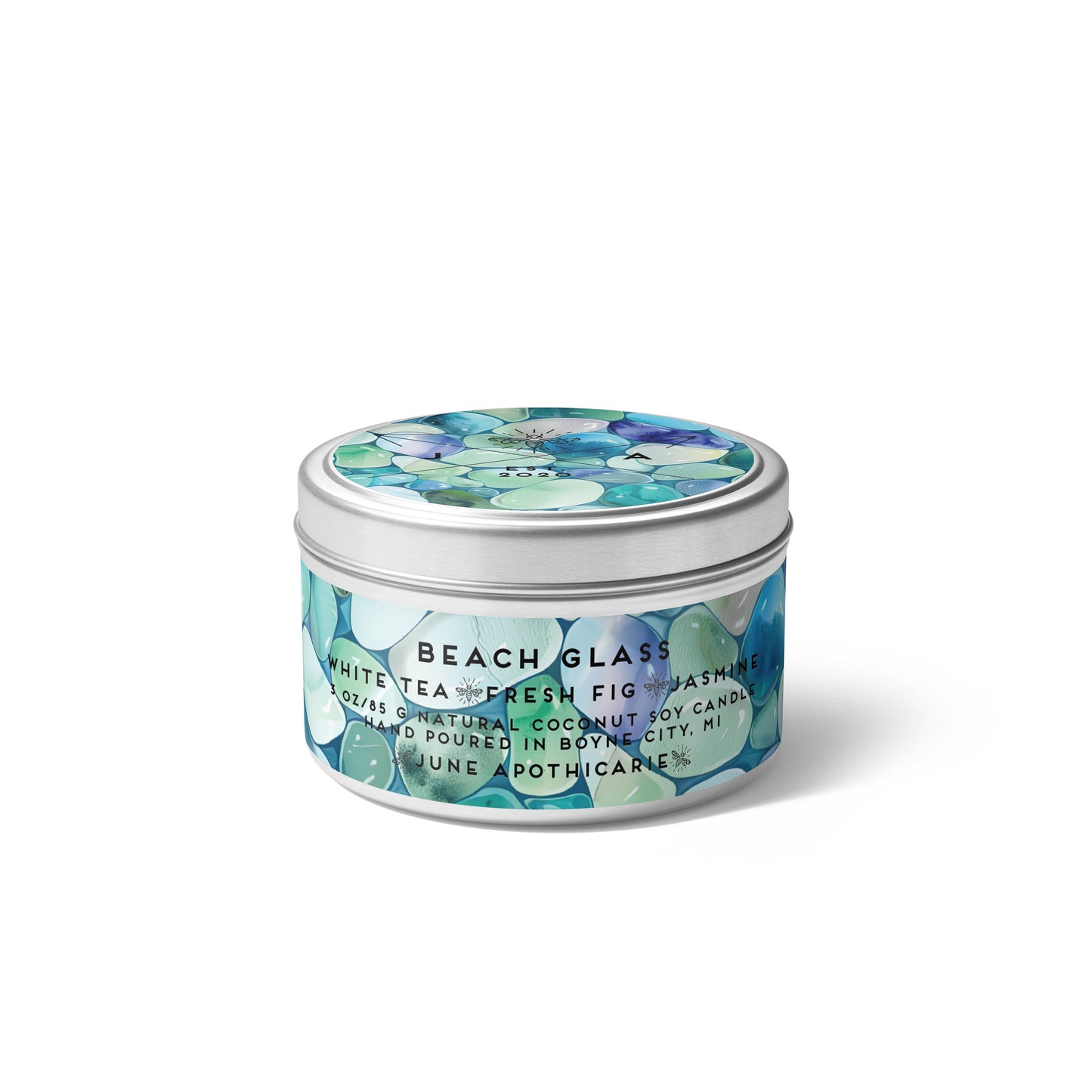 Beach Glass 4 oz Travel Candle