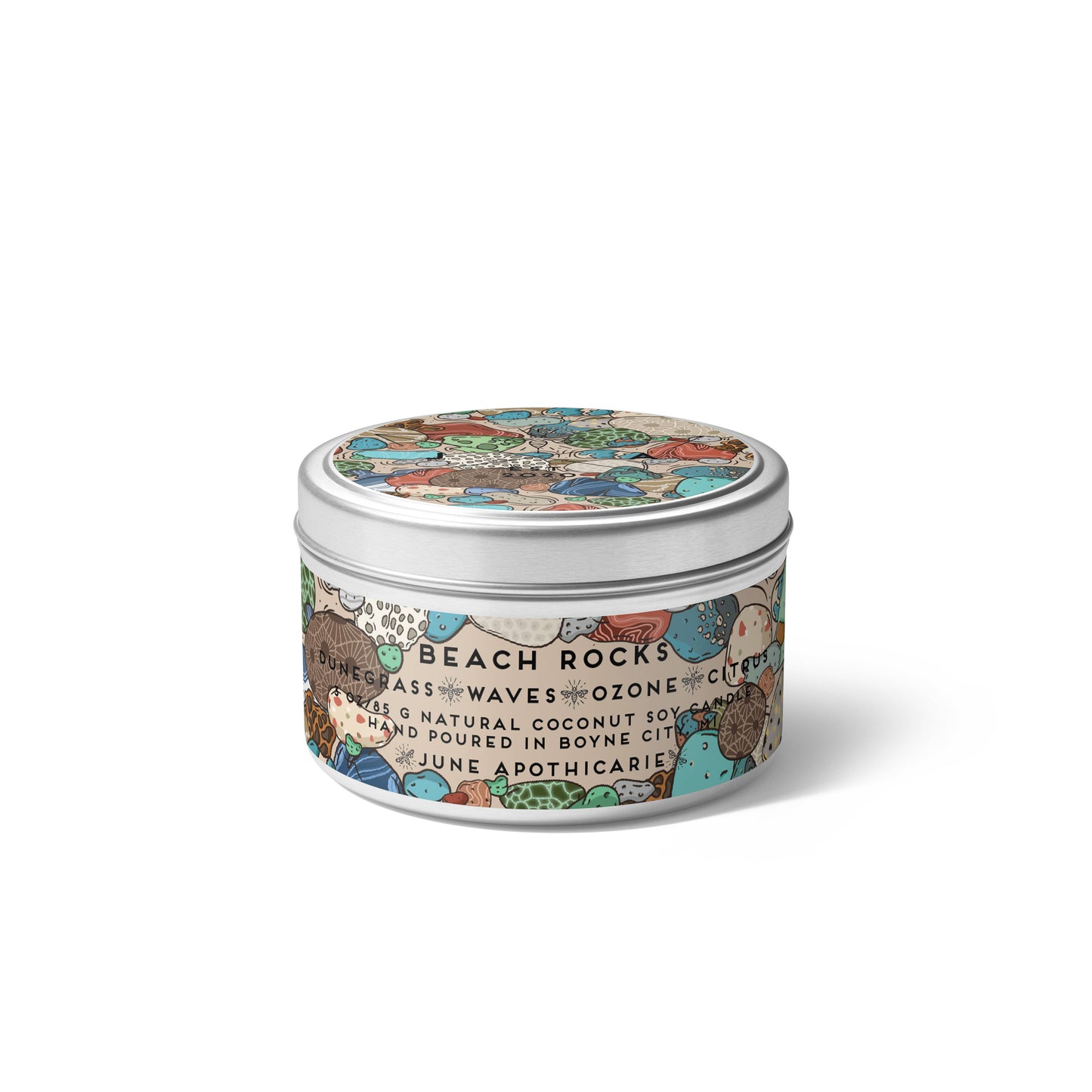 Beach Rocks 4 oz Travel Candle