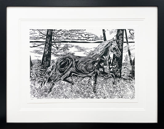 Morning Frolic Original Block Print - Special Edition A