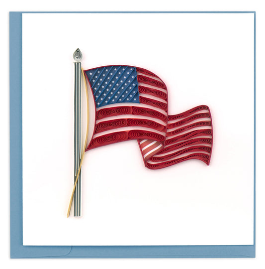 American Flag Quilled Greeting Card