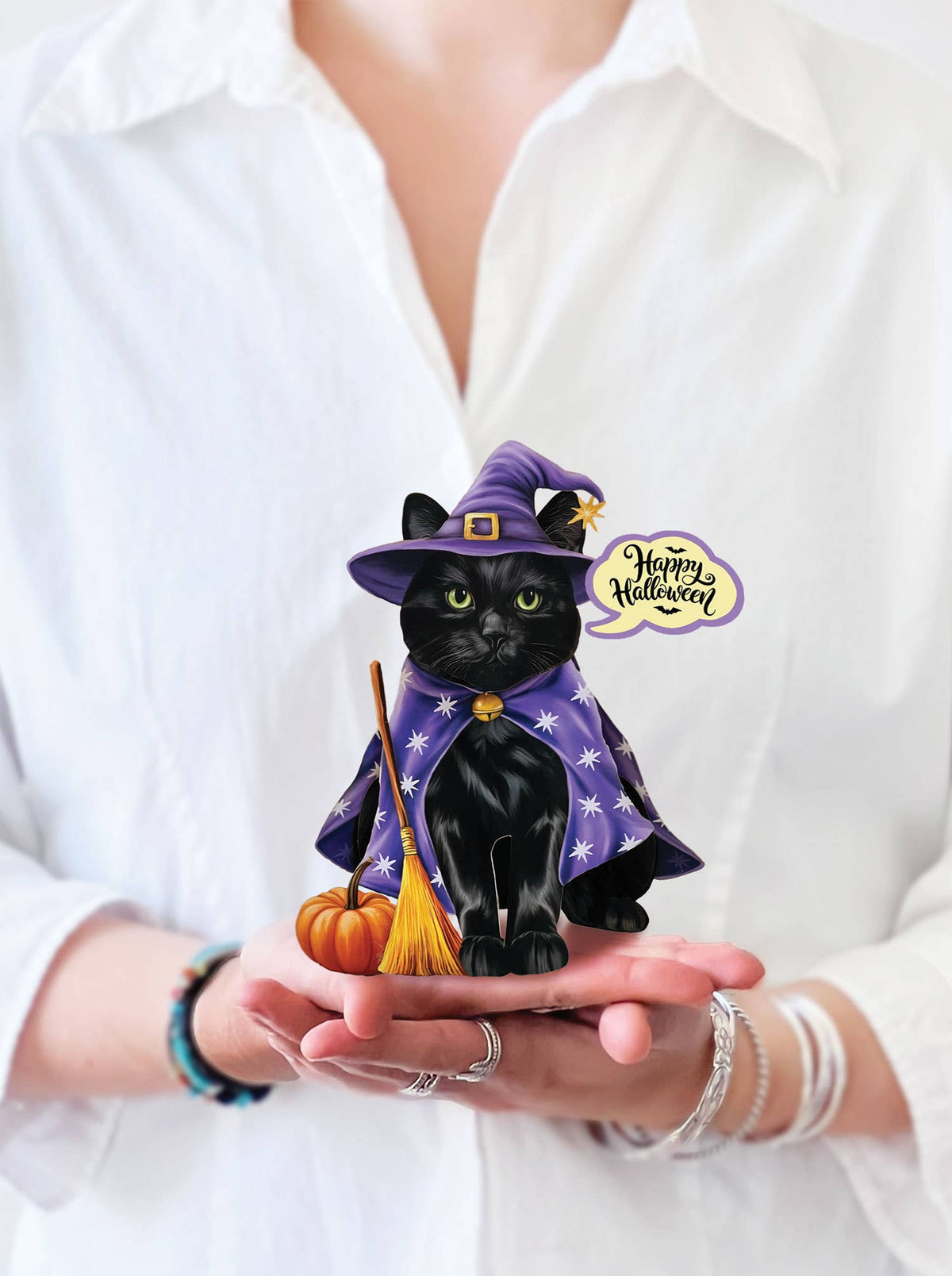 Halloween Cat Mini Pop-up Greeting Card