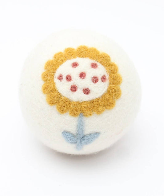 Flowers: Eco Wool Dryer Balls Fair Trade: Yellow/Blue
