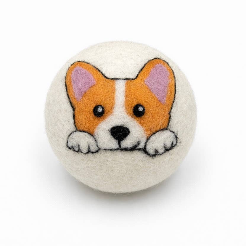 Dogs: Eco Wool Dryer Balls Fair Trade: Dark Brown Dog