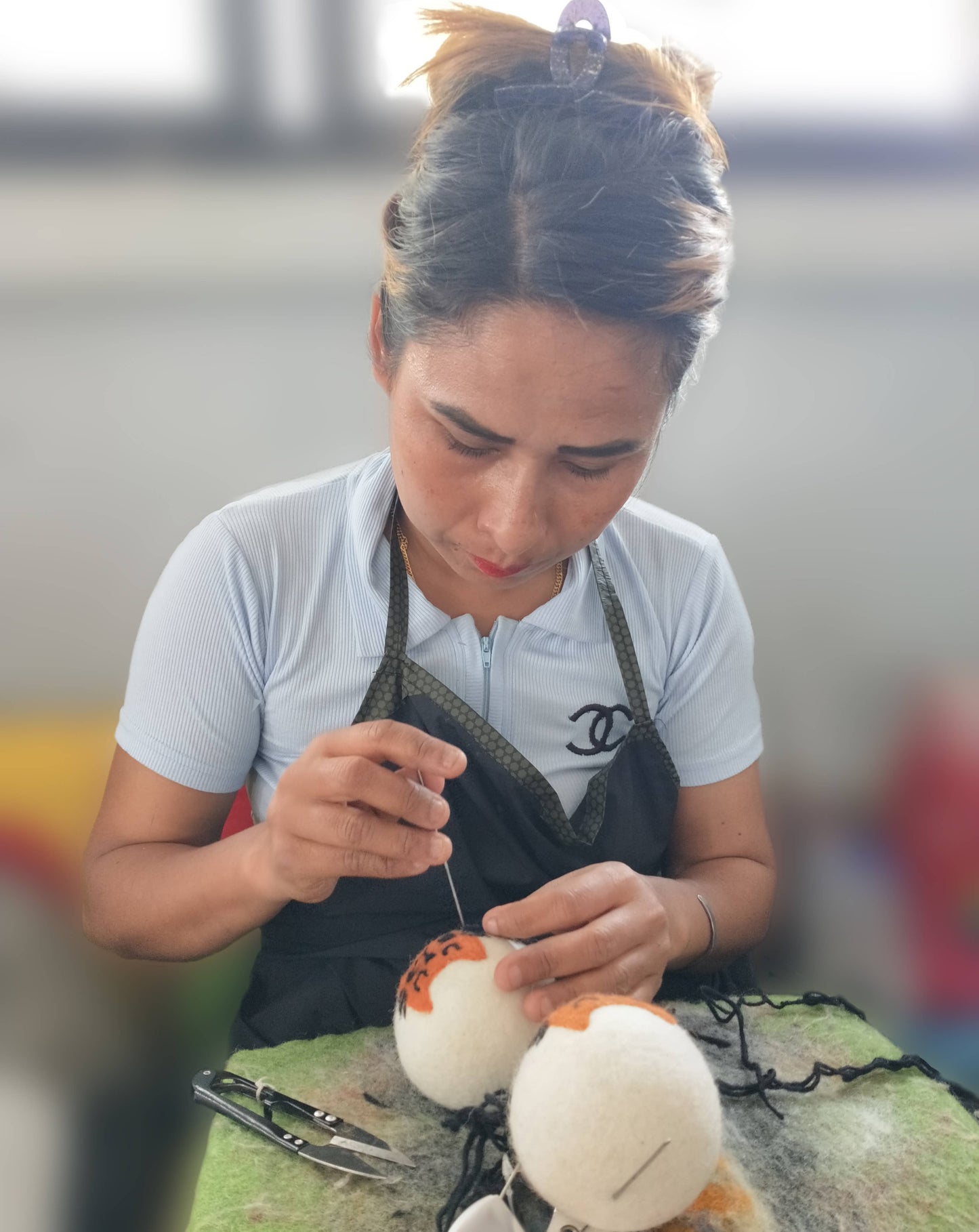 Flowers: Eco Wool Dryer Balls Fair Trade: Pink/Blue