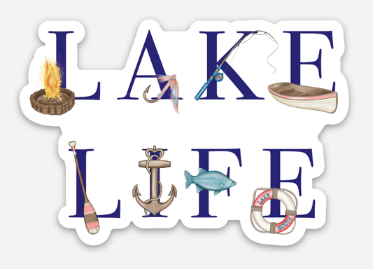 Lake Life Symbols Sticker