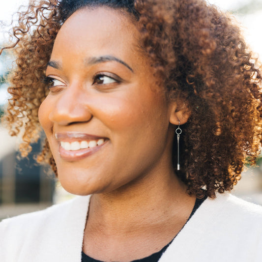 Stand By Me Steel Earrings by Mend on the Move jewelry created from auto parts by abuse survivors in Detroit.