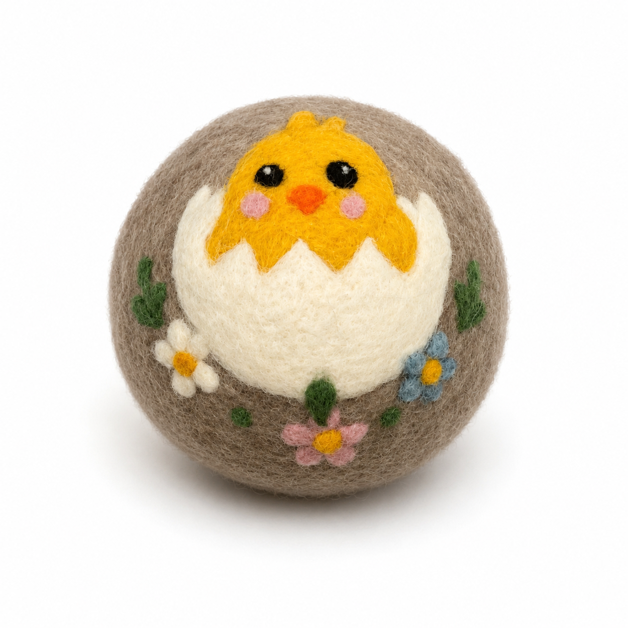 Eco Wool Dryer Ball: Chick with Flowers