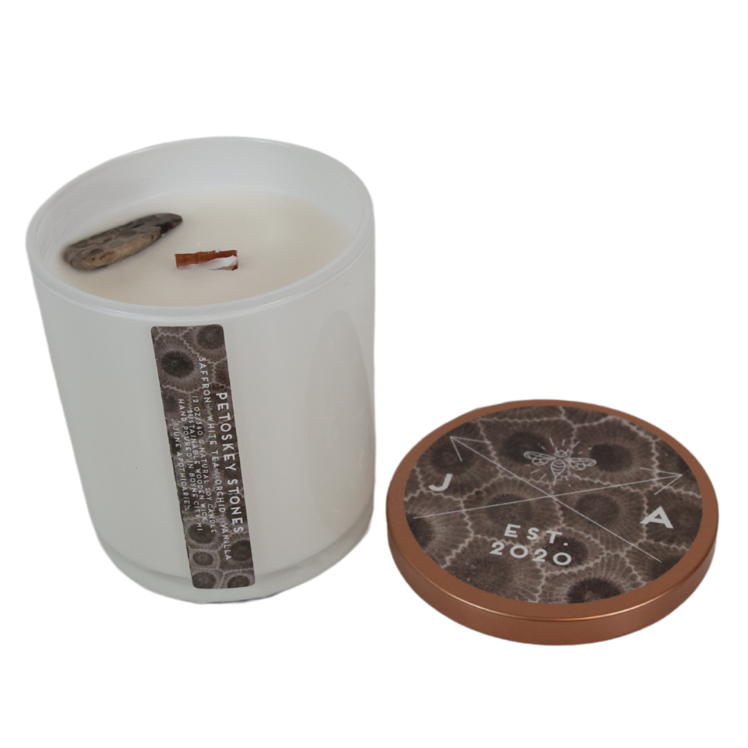 Petoskey Stones® 12 oz Wooden Wick Tumbler Candle - Michigan