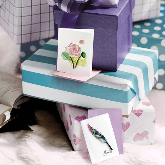 Pink Lotus Gift Enclosure Mini Card