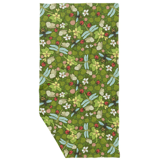 Dragonfly Garden Recycled Waffle Dish Towel
