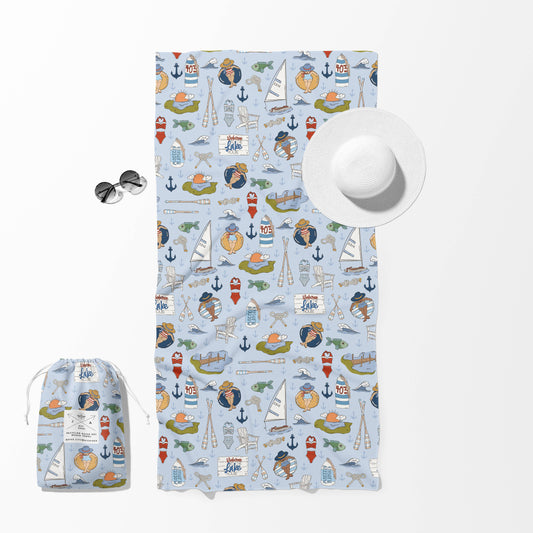 The Lake House Double Sided Quick Dry Beach Towel
