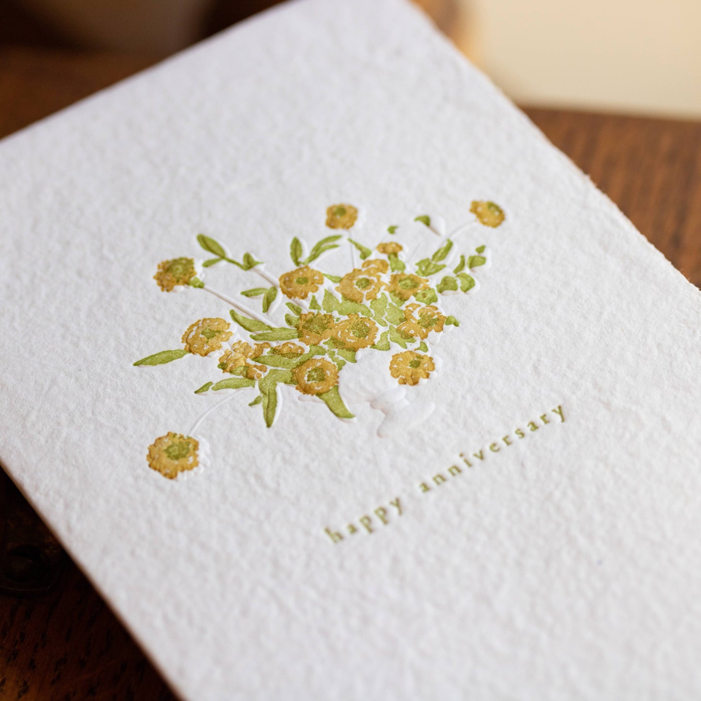 Anniversary Bouquet Sculpture Letterpress Card