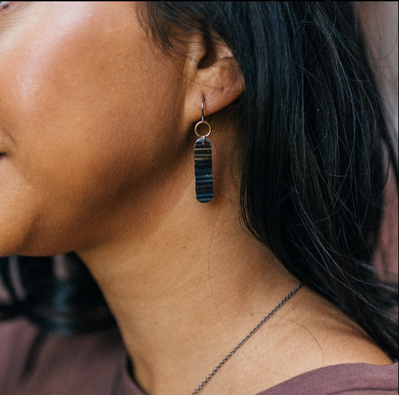 Ripple Effect Stainless Steel Earrings