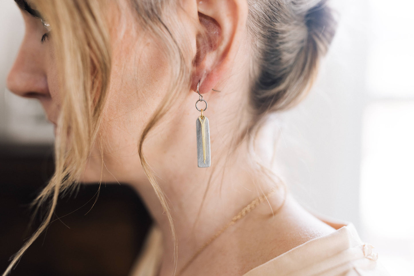 Archways Aluminum, Brass & Stainless Steel Earrings