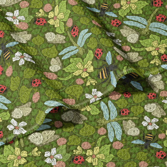 Dragonfly Garden Recycled Waffle Dish Towel