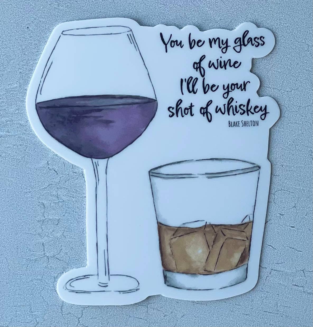 Wine and Whiskey Sticker