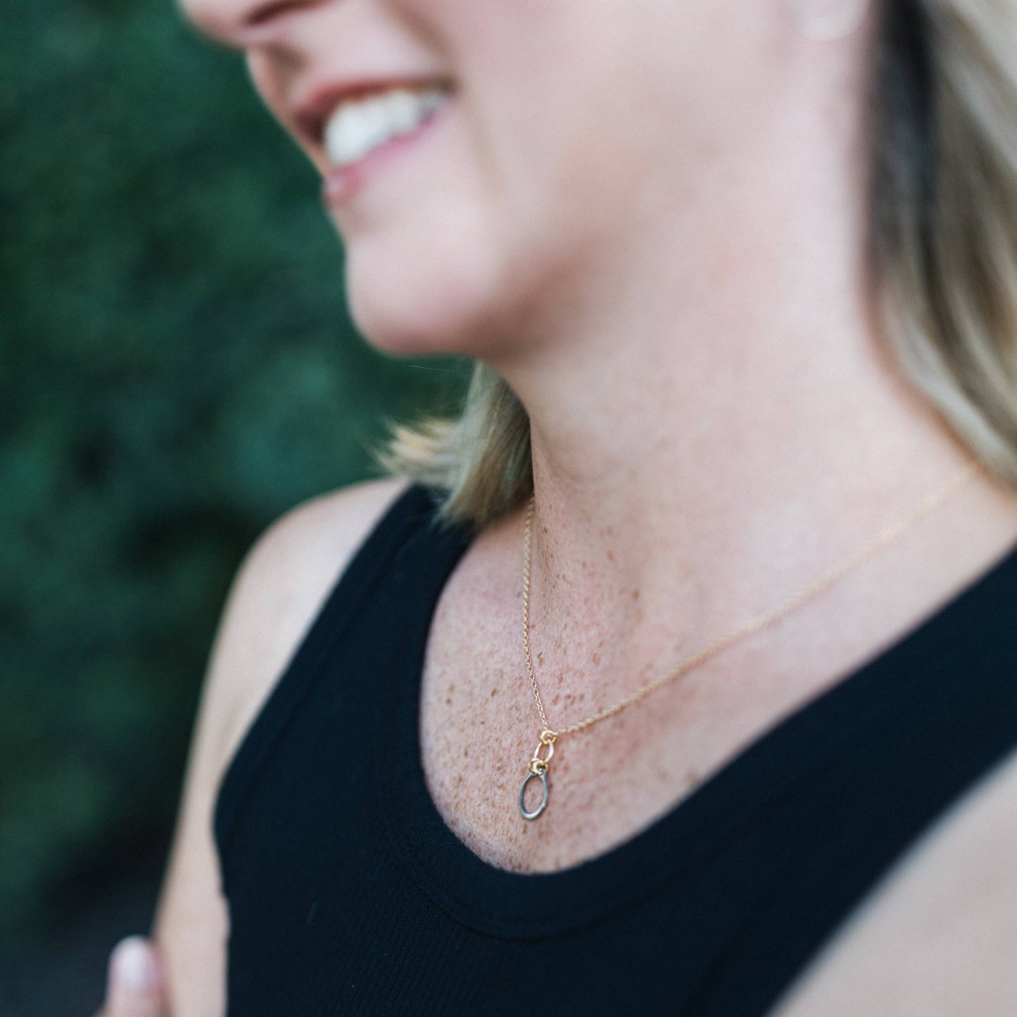 How Sweet It Is necklace by Mend on the Move jewelry. Created from auto parts by abuse survivors in Detroit.