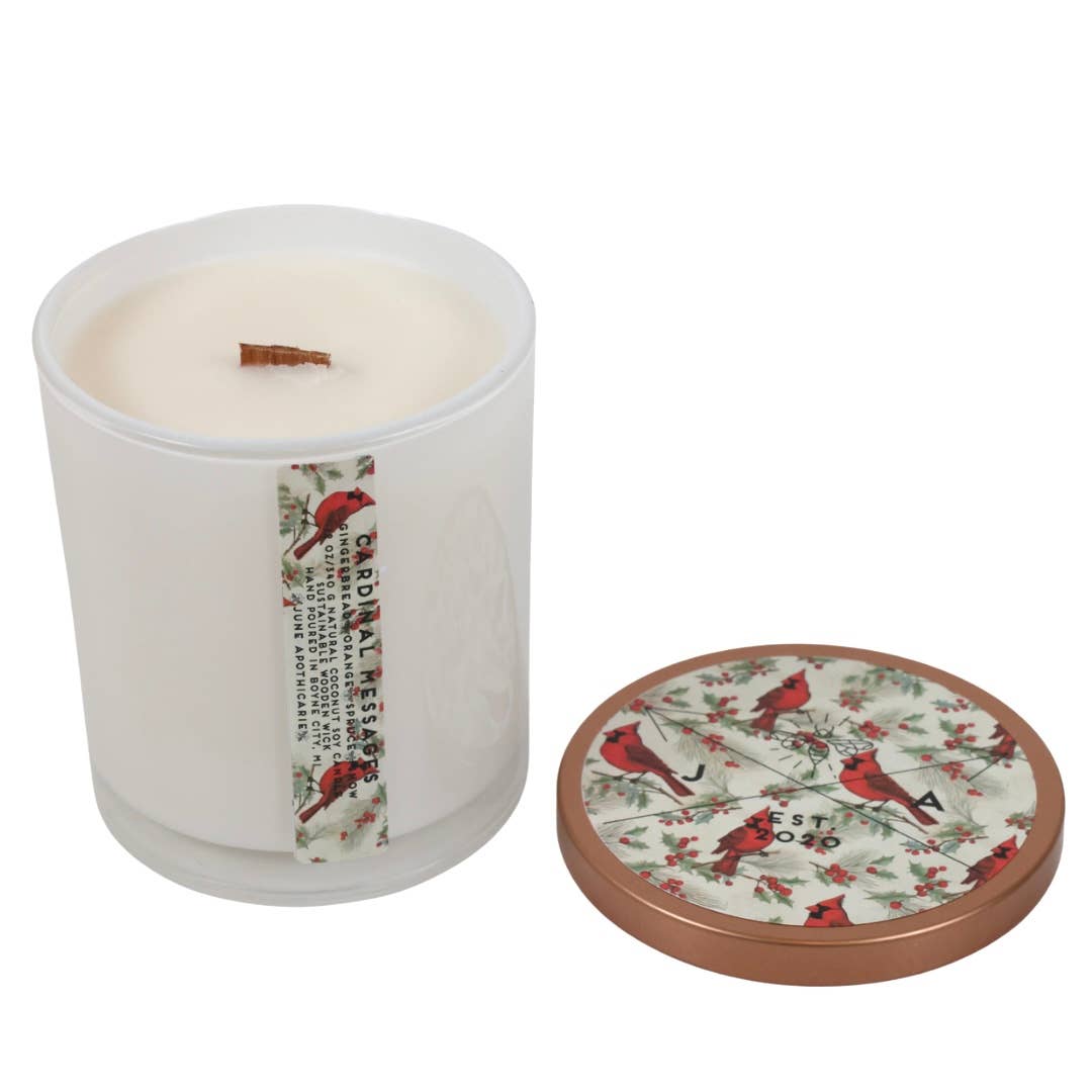 Cardinal Messages 12 oz Wooden Wick Tumbler Candle