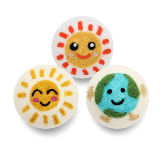 Earth & Sun: Eco Wool Dryer Balls Fair Trade: Happy Earth