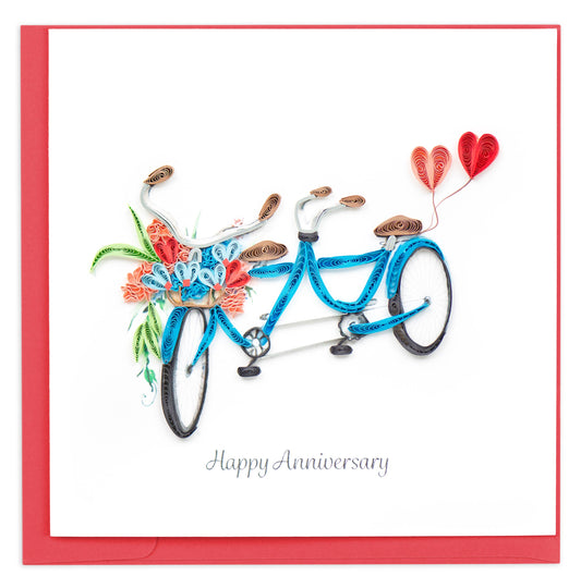 Quilled Tandem Bicycle Greeting Card