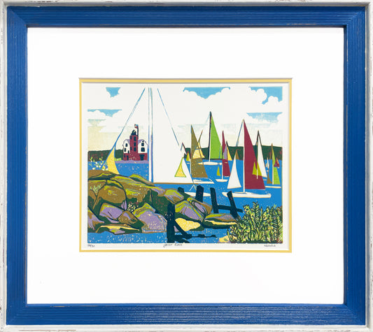 Yacht Race Original Block Print - Special Edition