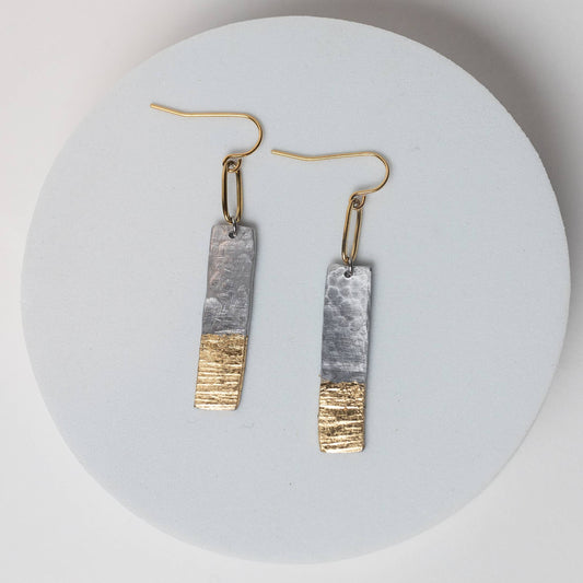 The Light Ahead Aluminum Gold Plated Earrings by Mend on the Move.