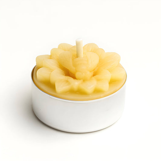 Honeybee Flower Beeswax Tealight Candle
