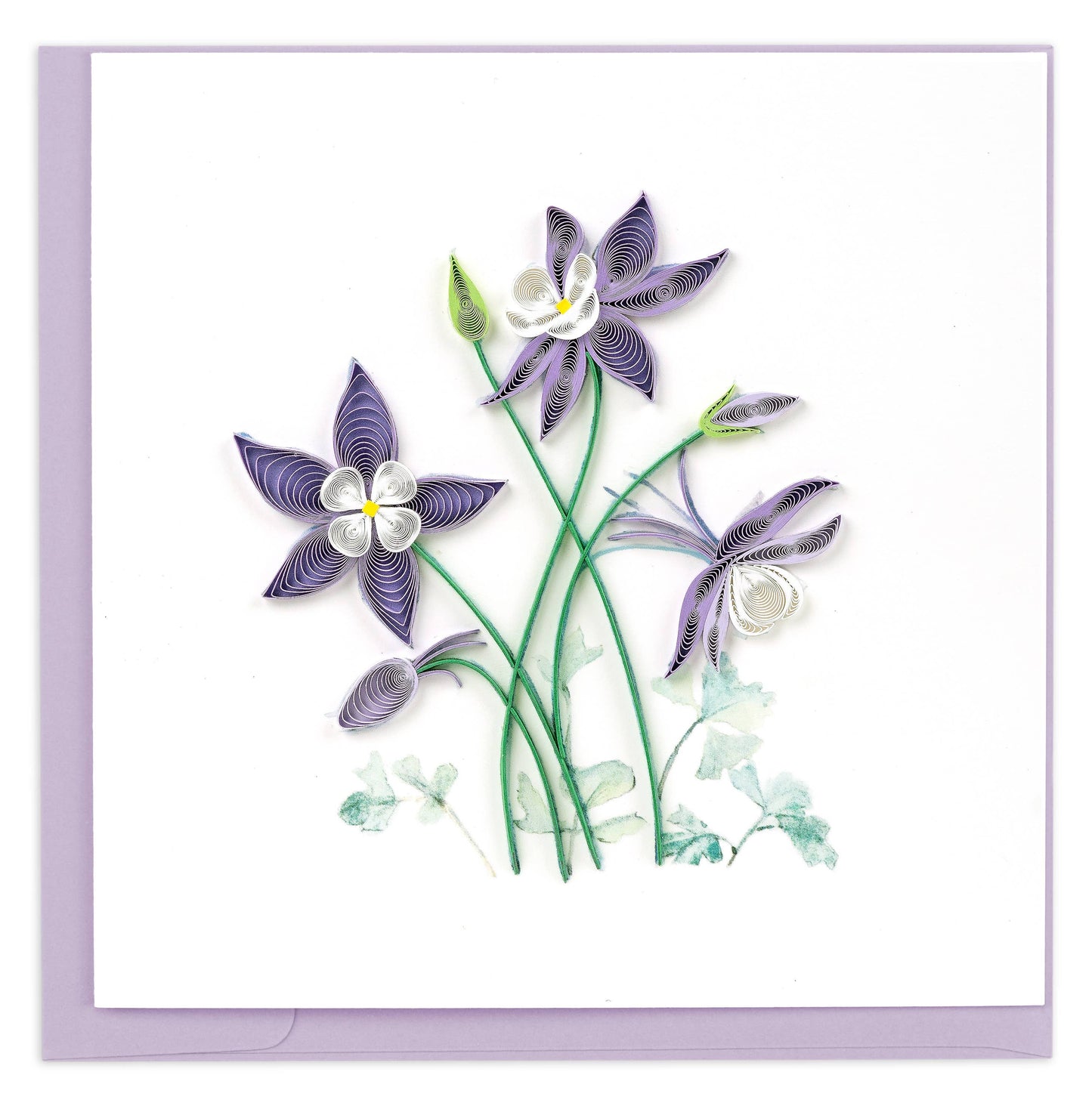 Columbine Flowers Quilling Card