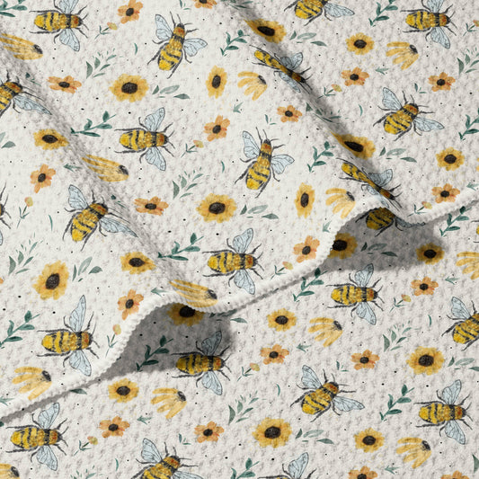 Honey Bee Recycled Waffle Dish Towel