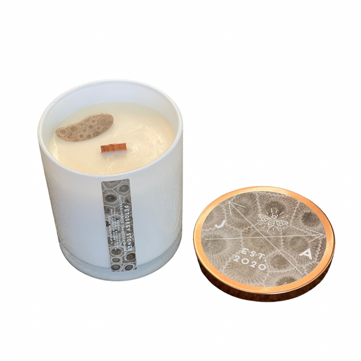 Petoskey Stones® 12 oz Wooden Wick Tumbler Candle - Michigan