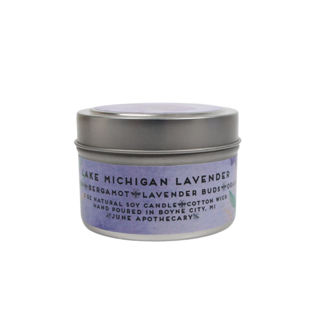 Lake Michigan Lavender 4oz Travel Candle