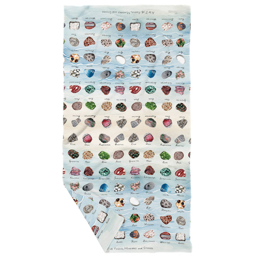 A to Z Rocks and Fossils Double Sided Waffle Dish Towel