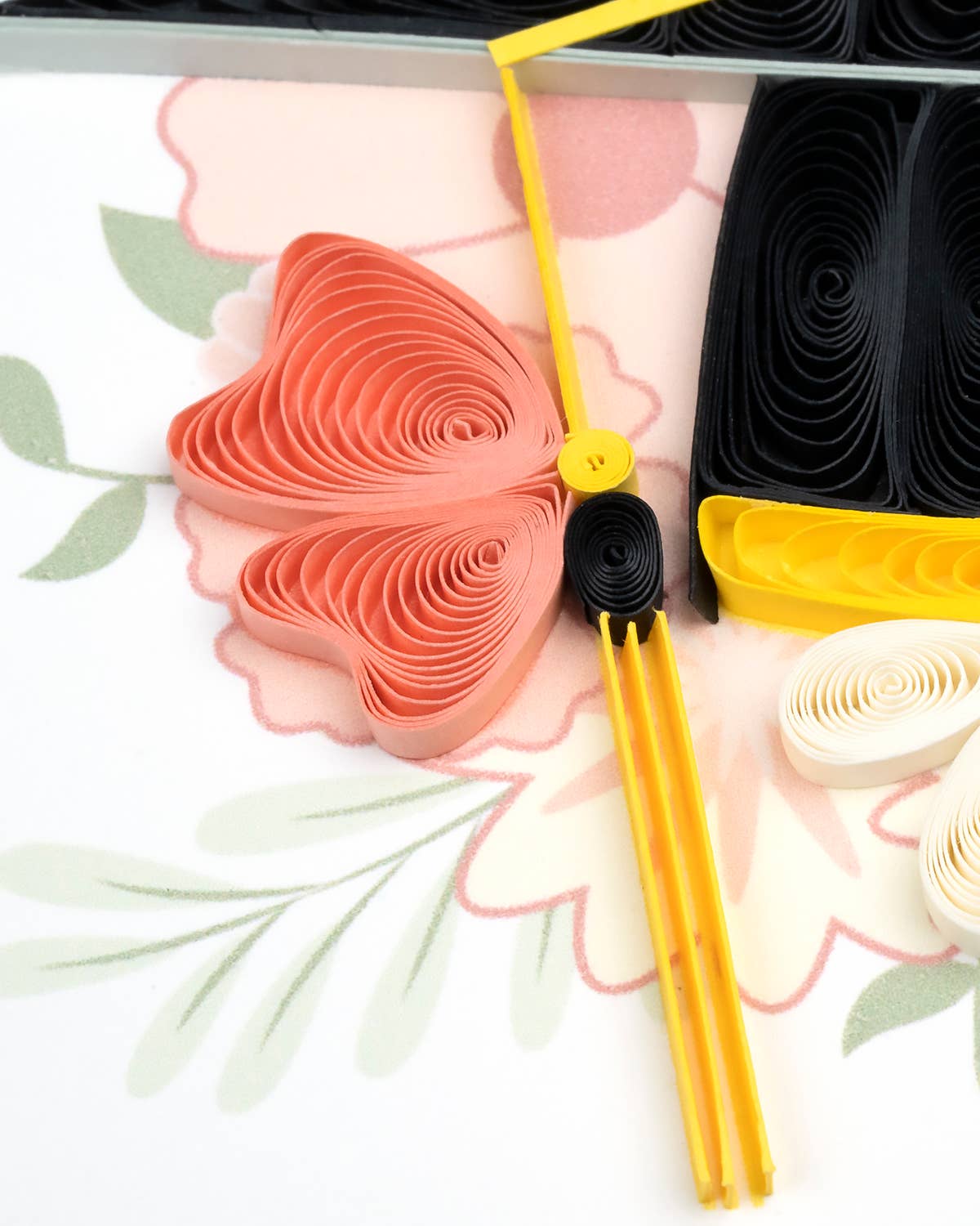 Floral Mortar Board Quilled Graduation Card