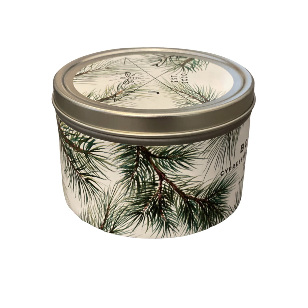 Boyne Balsam Wooden Wick 11 oz Tin Candle