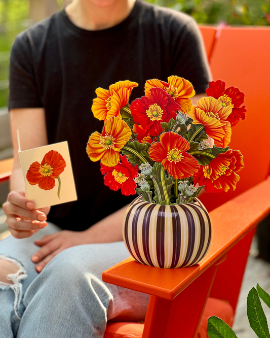 French Poppies Pop-up Greeting Card