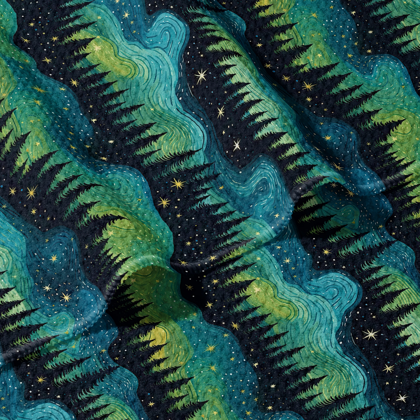 The Northern Lights Set of 3 Double Sided Dish Cloths