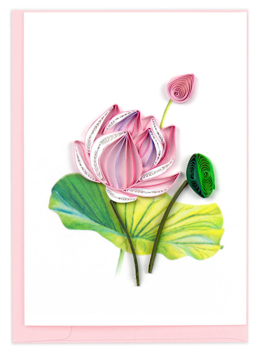 Pink Lotus Gift Enclosure Mini Card