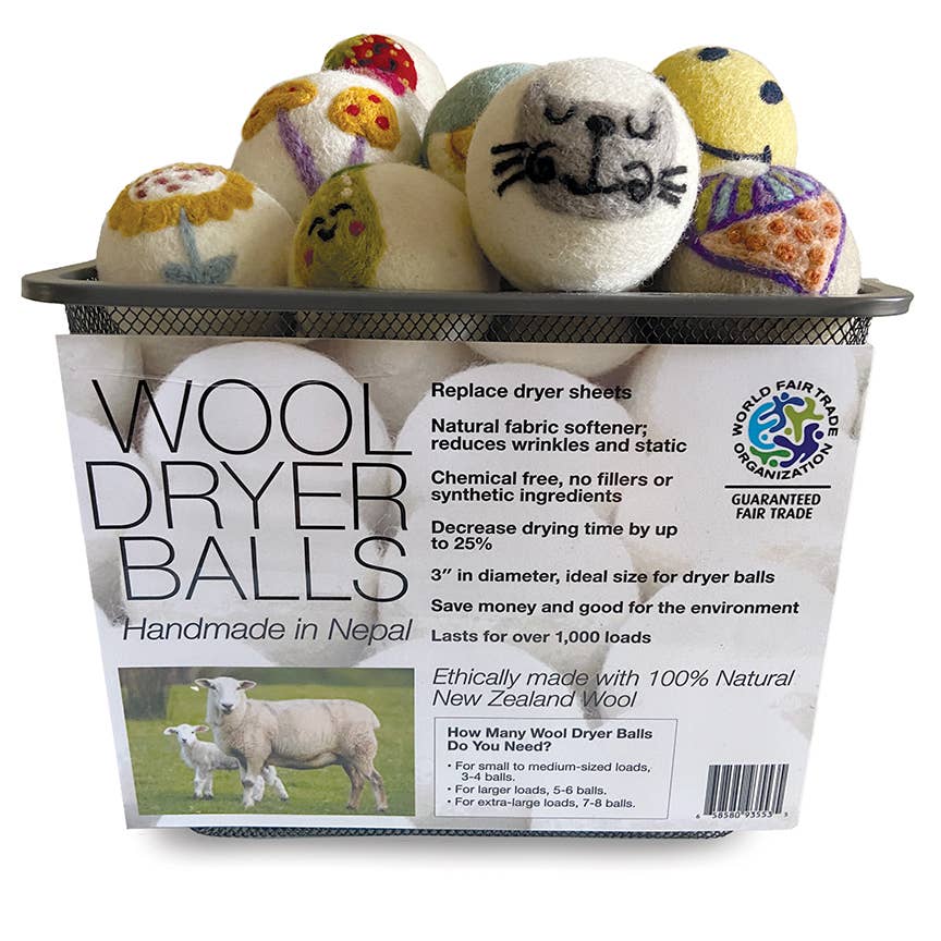 Eco Wool Dryer Ball Fair Trade: Mushroom Hearts