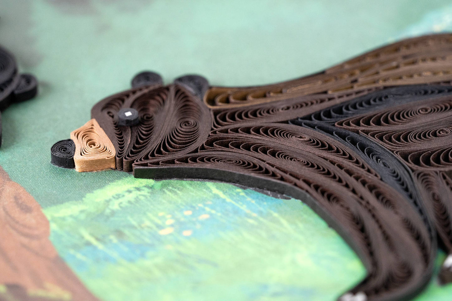 Quilled Black Bear and Cub Greeting Card