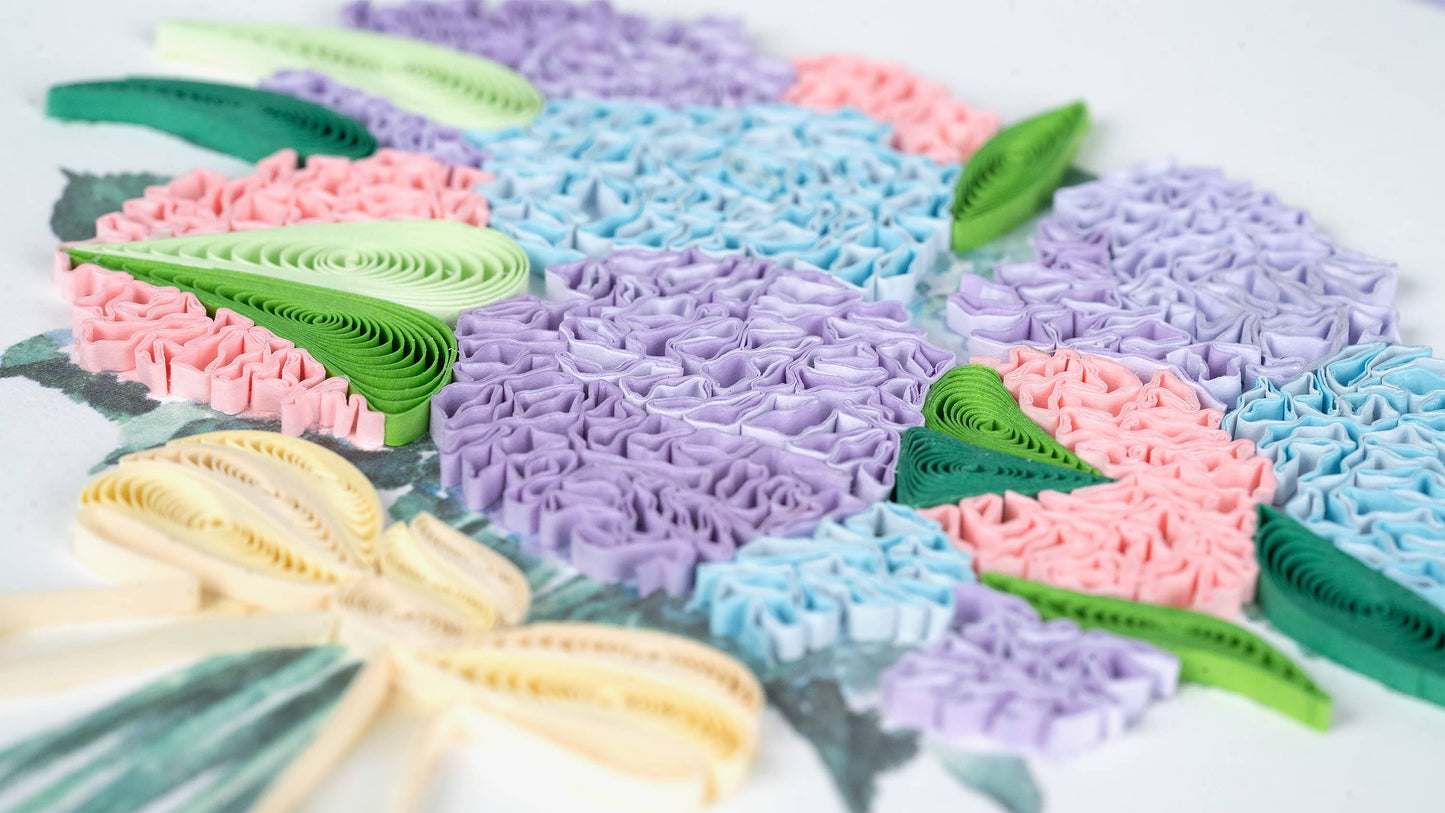 Quilled Hydrangea Bouquet Birthday Card
