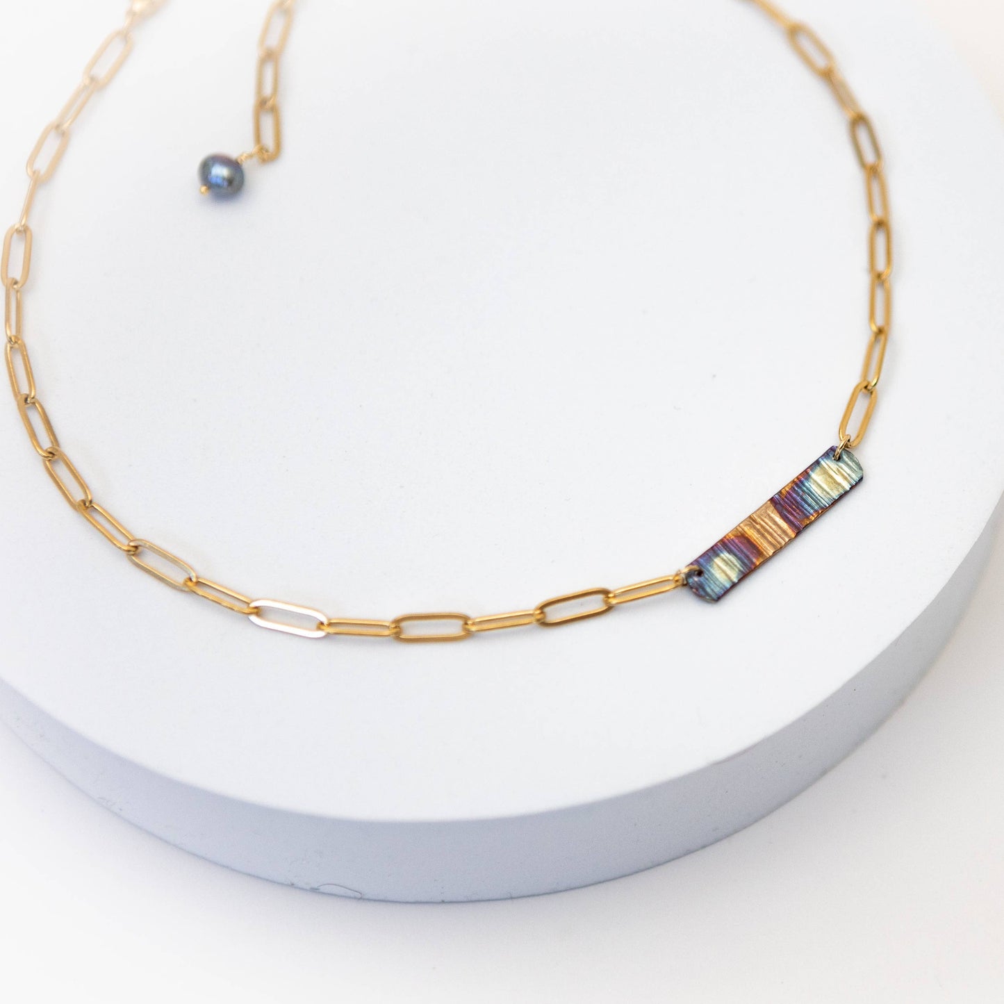 Refined Through Fire Bar Necklace