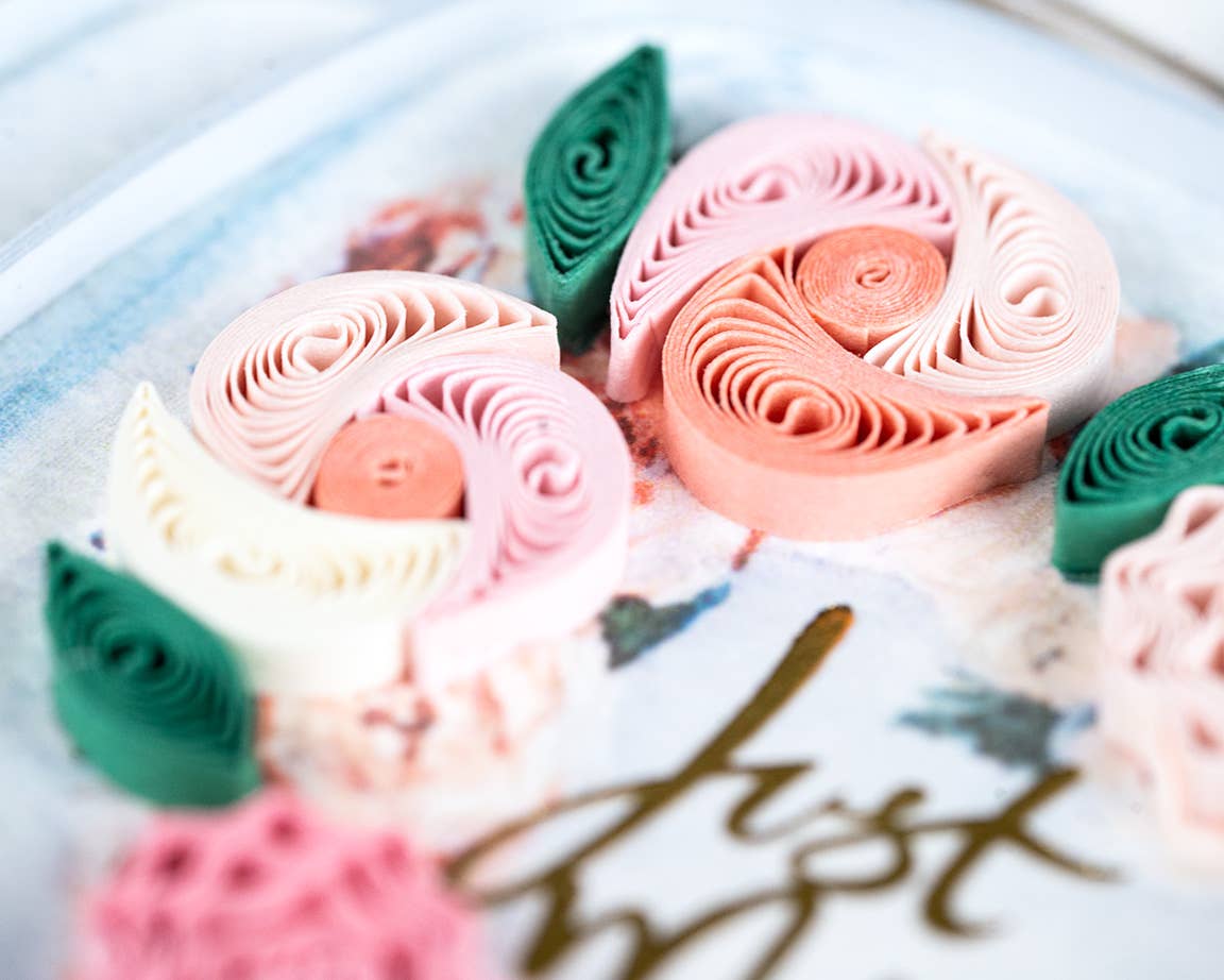 Just Married Car Wedding Quilled Card