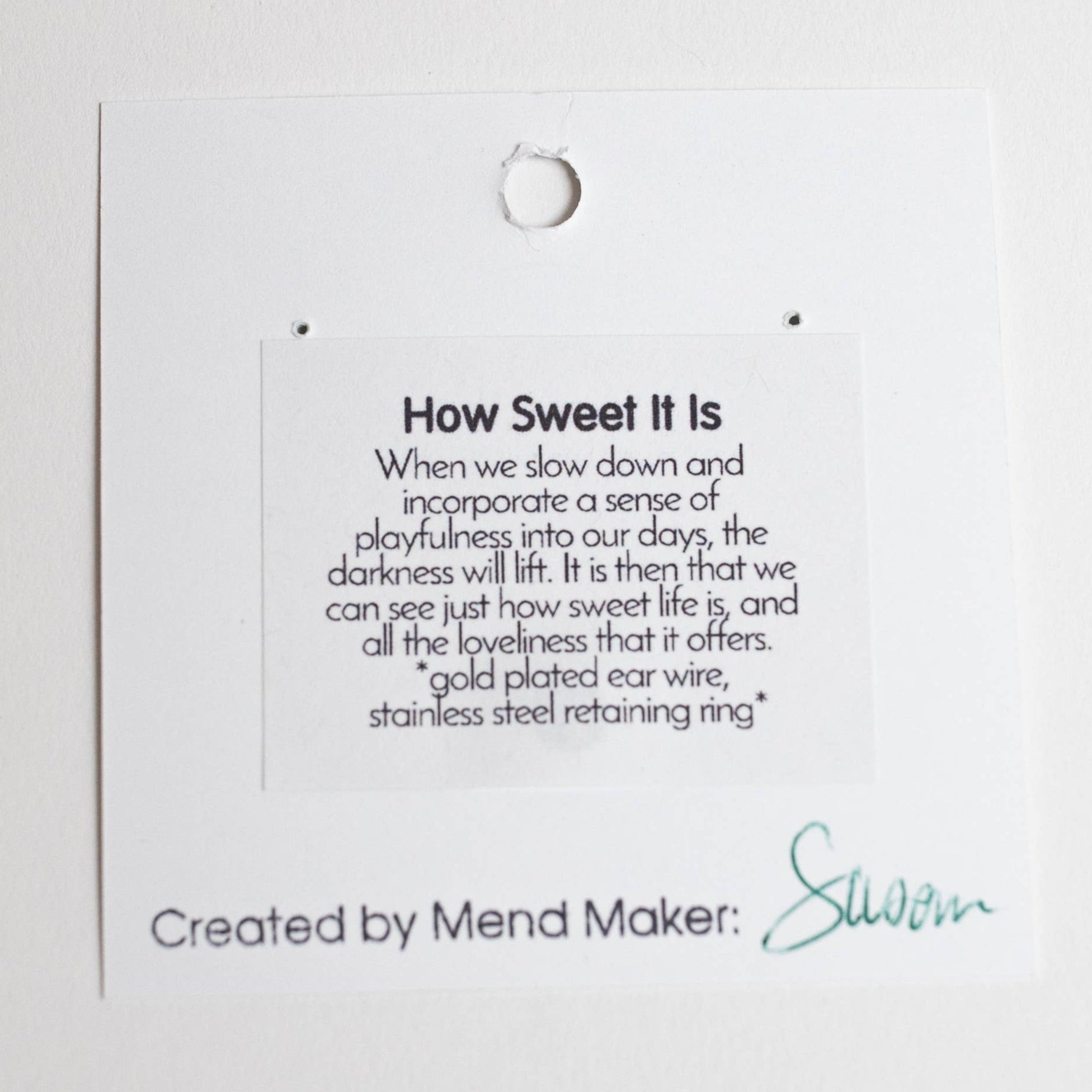 How Sweet It Is earrings by Mend on the Move jewelry. Created from auto parts by abuse survivors in Detroit.